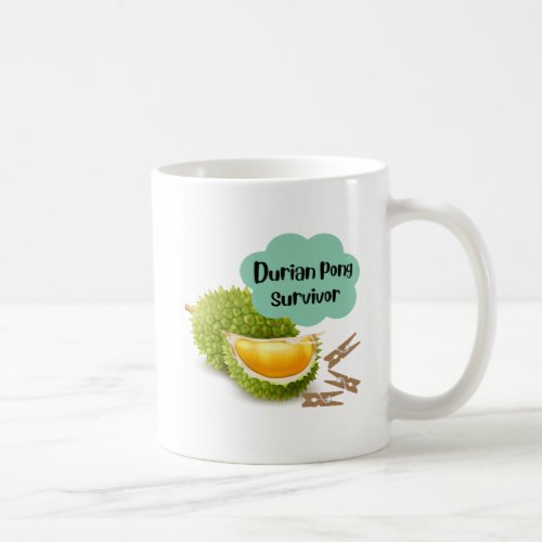 Durian pong survivor coffee mug