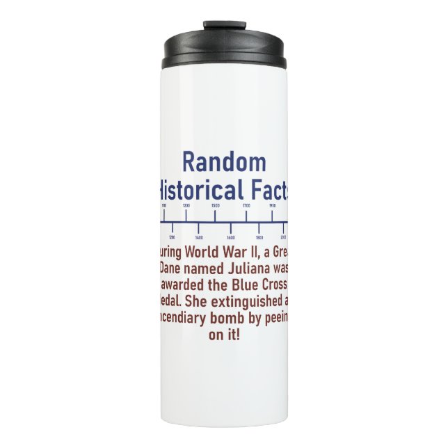 During WWII A Great Dane - History Fact Thermal Tumbler (Front)