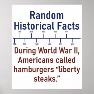 During WWII Americans Called Hamburgers  - History Poster