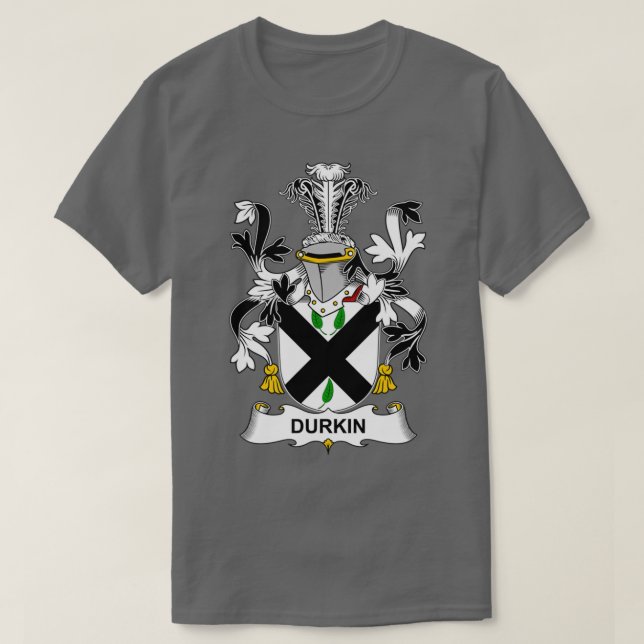Durkin Coat of Arms Family Crest  T-Shirt (Design Front)