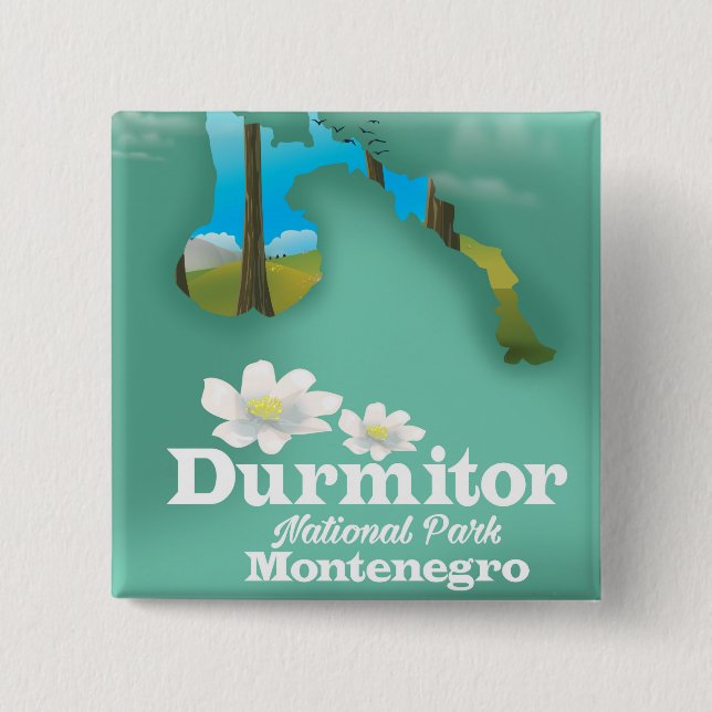 Durmitor national park, Montenegro map Button (Front)