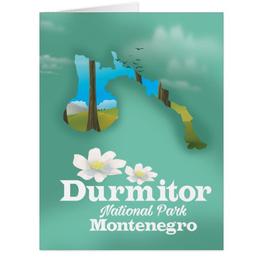 Durmitor national park, Montenegro map Cards (Front)
