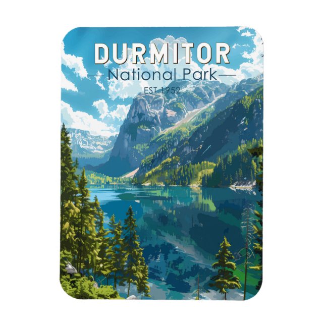 Durmitor National Park Montenegro Travel Art Magnet (Vertical)