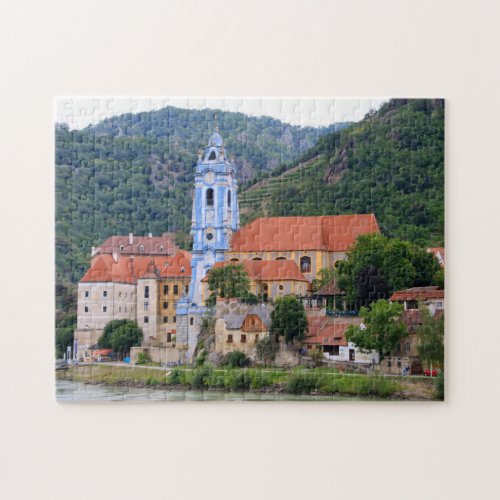 Durnstein and blue church spire Austria Jigsaw Puzzle