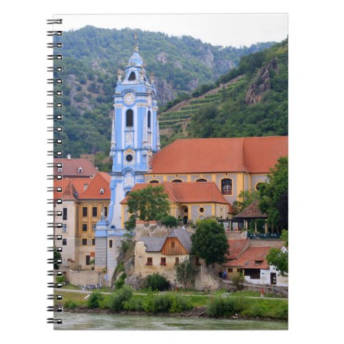 Durnstein and blue church spire Austria Notebook