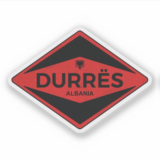 Durrës Albania Vintage Sticker (Front)