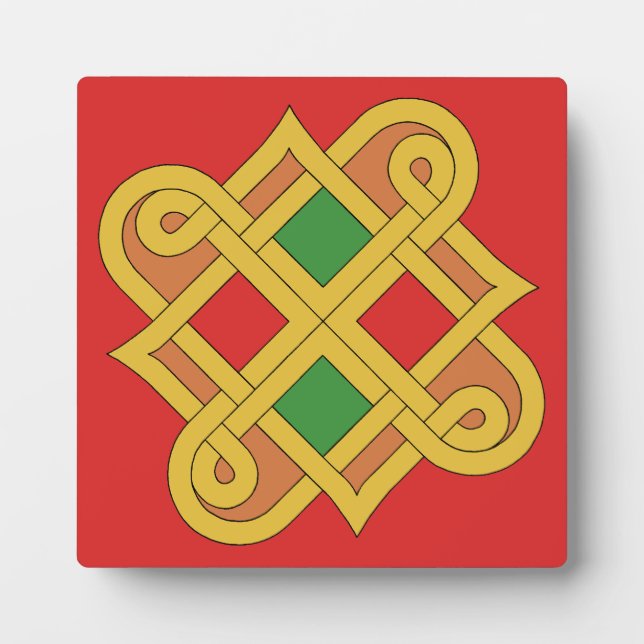 Durrow Knotwork 2016 Red and Green Plaque (Front)