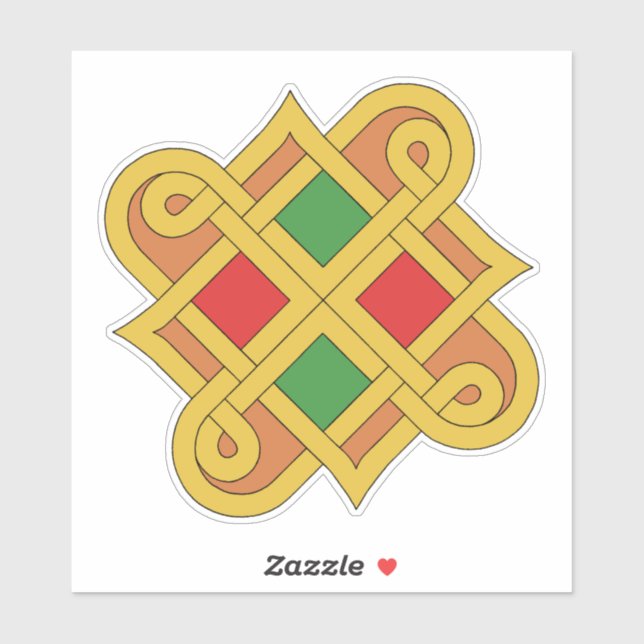 Durrow Knotwork 2016 Red and Green Sticker (Sheet)