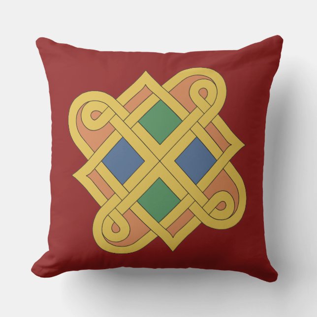 Durrow Knotwork 2016 Throw Pillow (Front)