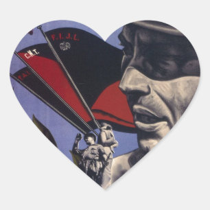 Durruti spanish civil war original poster 1936 FAI Heart Sticker
