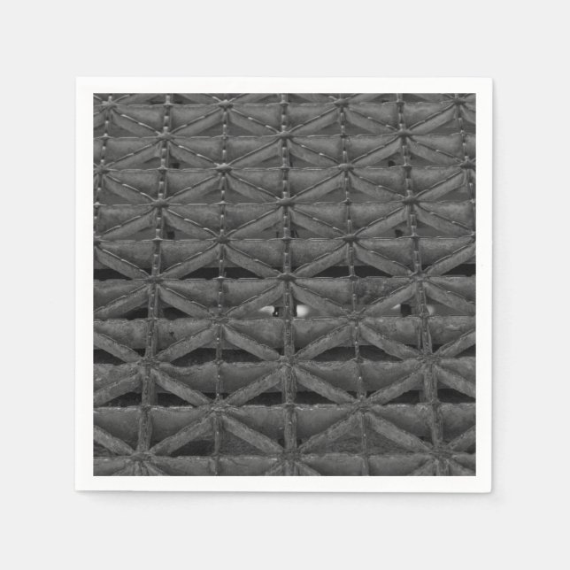 Dusable Bridge Abstract Grayscale Paper Napkins (Front)