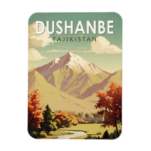 Dushanbe Tajikistan Travel Art Vintage Magnet