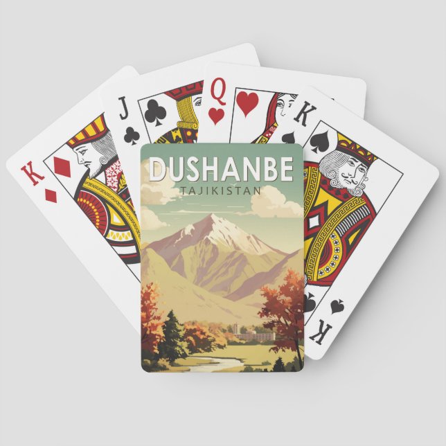 Dushanbe Tajikistan Travel Art Vintage Poker Cards (Back)
