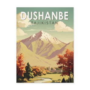 Dushanbe Tajikistan Travel Art Vintage Postcard