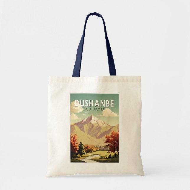 Dushanbe Tajikistan Travel Art Vintage Tote Bag (Front)