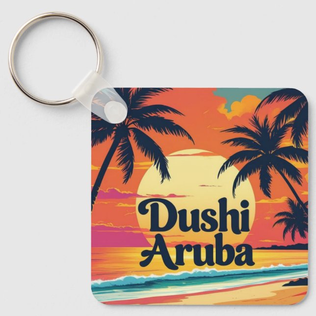 dushi aruba sunset keychain (Front)