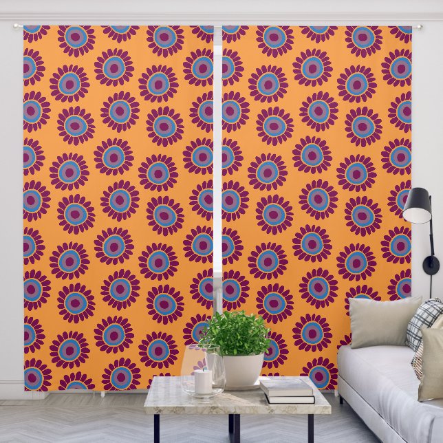 Dushi Sunflower Pattern 3 Blackout Curtains (Living Room)