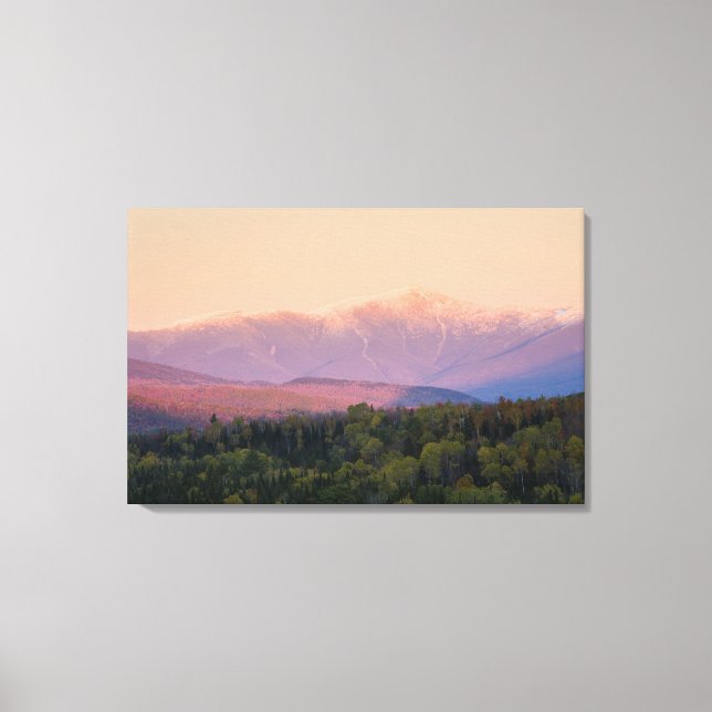 Dusk and Mount Washington in new Hampshire's Canvas Print (Front)