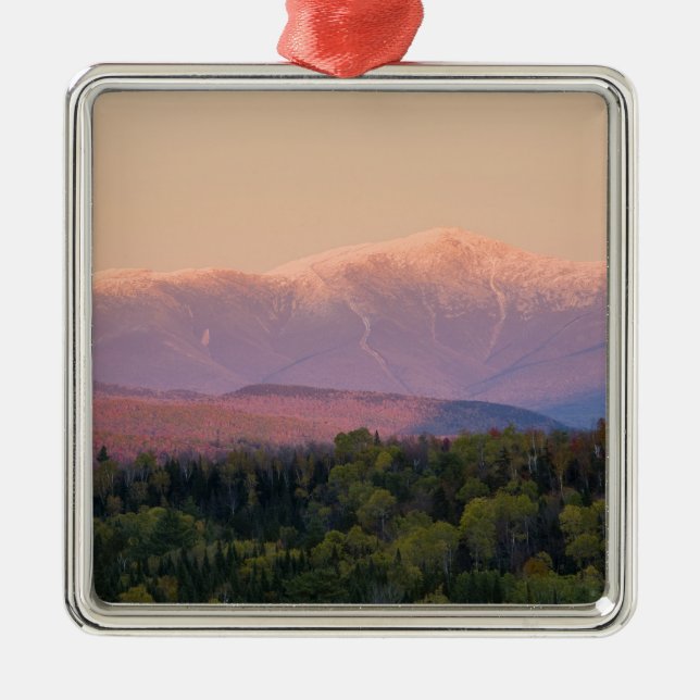 Dusk and Mount Washington in new Hampshire's Metal Ornament (Front)