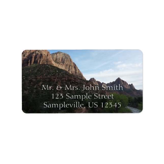 Dusk at Canyon Junction in Zion National Park Label (Front)