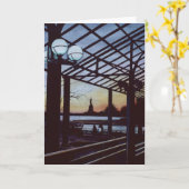 Dusk At Freedom’s Birthplace, Ellis Island Greetin Card (Yellow Flower)
