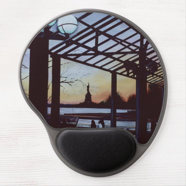 Dusk at Freedom's Birthplace, Ellis Island Gel Mouse Pad (Front)