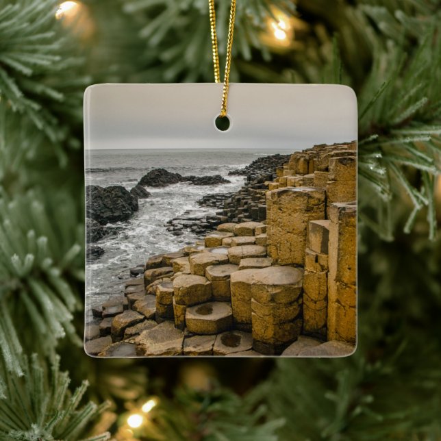 Dusk at Giant's Causeway Ceramic Ornament (Tree)