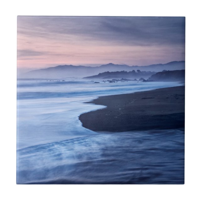 Dusk At Moonstone Beach Ceramic Tile (Front)