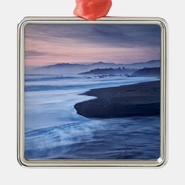 Dusk At Moonstone Beach Metal Ornament (Front)