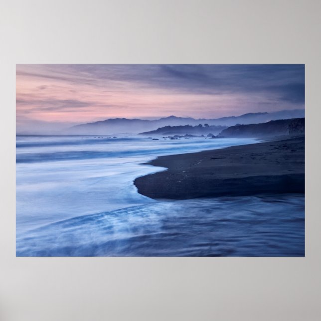 Dusk At Moonstone Beach Poster (Front)