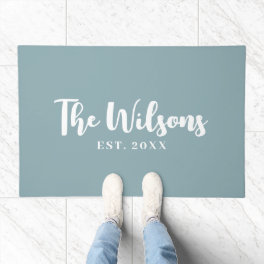 Dusk Background Family Name Custom Est Doormat