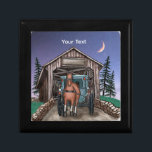 Dusk Covered Bridge  Gift Box<br><div class="desc">Dusk Covered Bridge gift box,  t-shirt and gifts by ArtMuvz Illustration. Matching Amish Covered Bridge t-shirt,  gifts,  apparel. You can add your name or add text instead. Customize this Covered Bridge gift box to make it uniquely yours or give as a personalized gift</div>