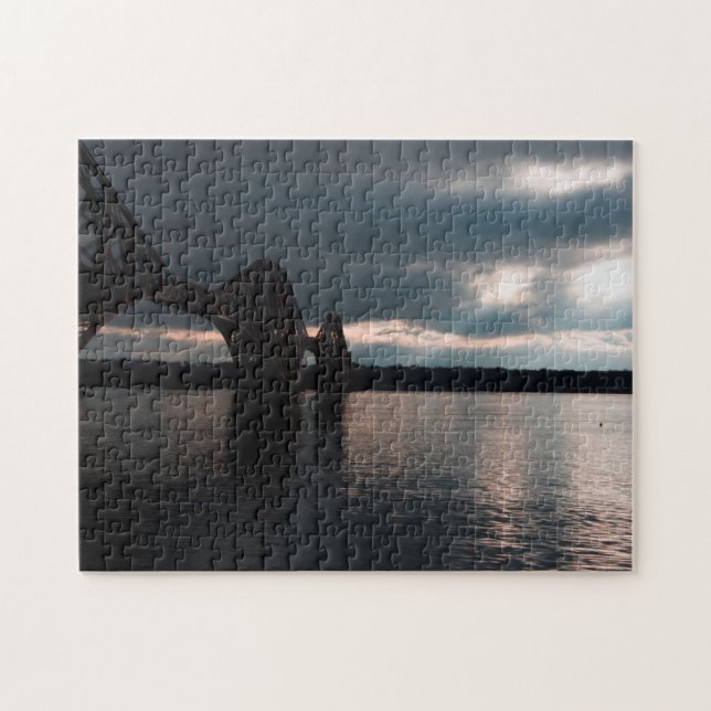 Dusk, Forth Rail Bridge and Firth of Forth, Fife Jigsaw Puzzle (Horizontal)