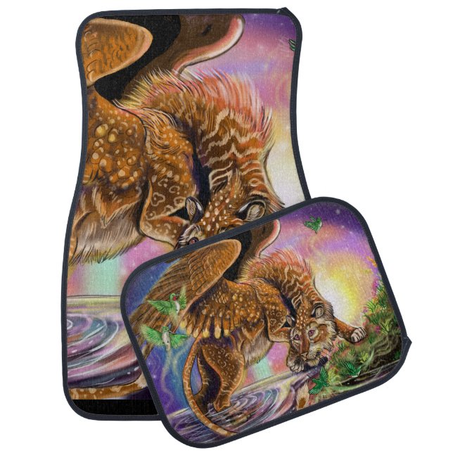 Dusk Hunter Flying Cat Car Floor Mat (Set)