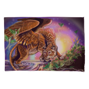 Dusk Hunter Flying Cat Pillow Case