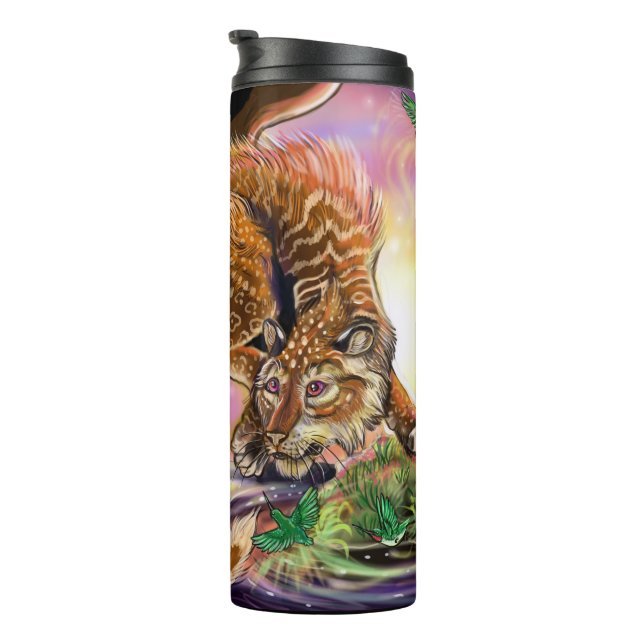 Dusk Hunter Flying Cat Thermal Tumbler (Rotated Right)