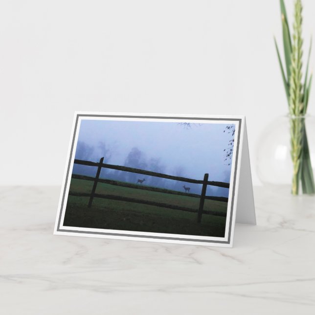 Dusk in the Countryside With Two Deer  Card (Front)