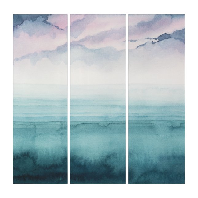 Dusk on the Bay - Watercolor Triptych (Front)