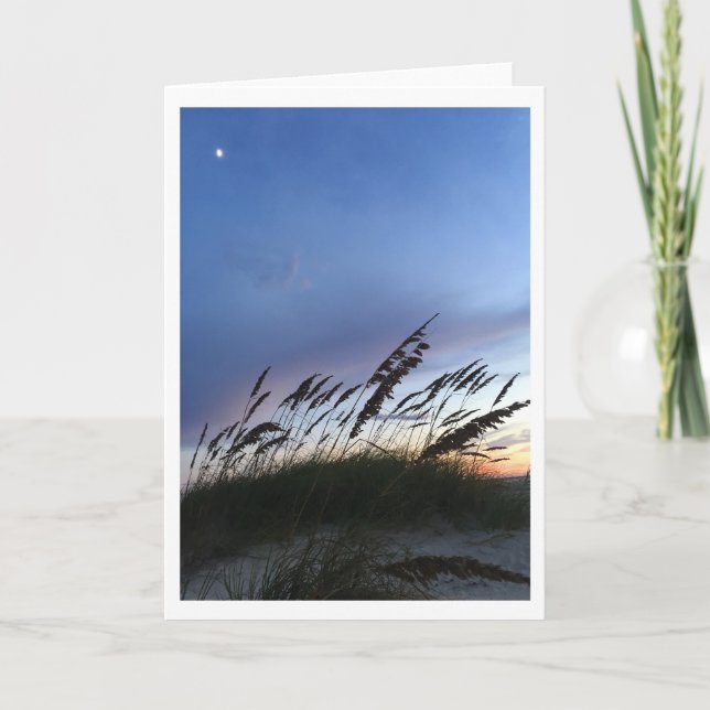 Dusk on the beach. card (Front)