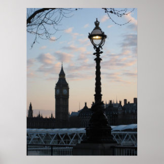 Dusk on the Thames Poster