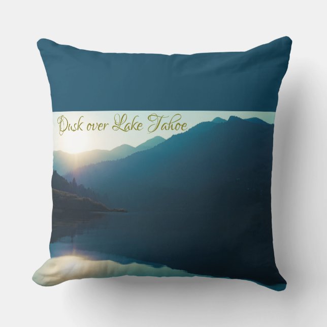 Dusk over Lake Tahoe Throw Pillow (Front)