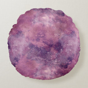 Dusk Rose Galaxy Series Design 1 Round Pillow