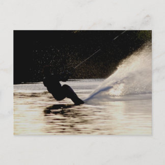 dusk skier postcard