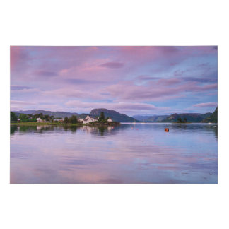 Dusk Sky Reflections on Loch Carron Faux Canvas Print