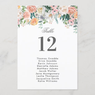 Dusk Watercolor Flower Seating Chart Invitation