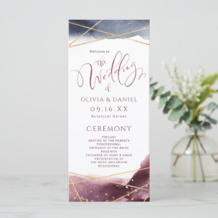 Dusk Watercolor Geometric Modern Wedding Program