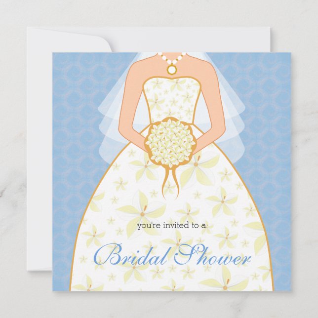 Dusk Wedding Dress Custom Bridal Shower Invitation (Back)