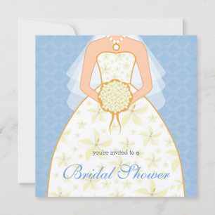 Dusk Wedding Dress Custom Bridal Shower Invitation