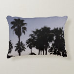 Dusk with Palm Trees Tropical Scene Accent Pillow