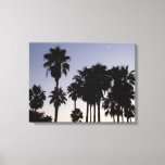 Dusk with Palm Trees Tropical Scene Canvas Print